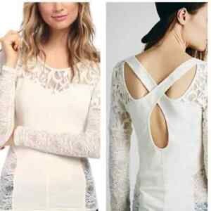 Free People Lace Cross-Back Top